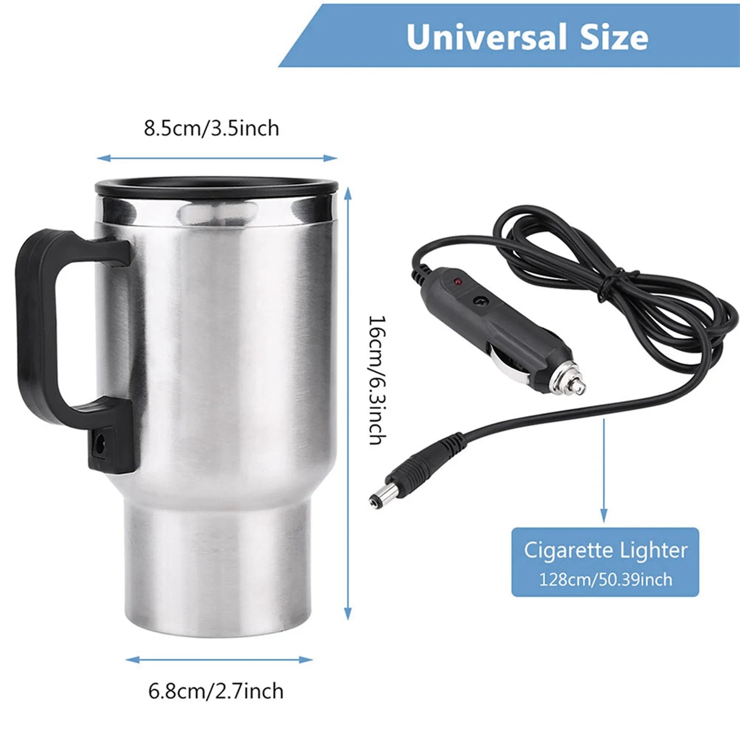 Travel Heating Cup 12V 450ml Electric Incar Stainless Steel Travel Heating Cup Coffee Tea Car Cup Mug Electric Water Kettle